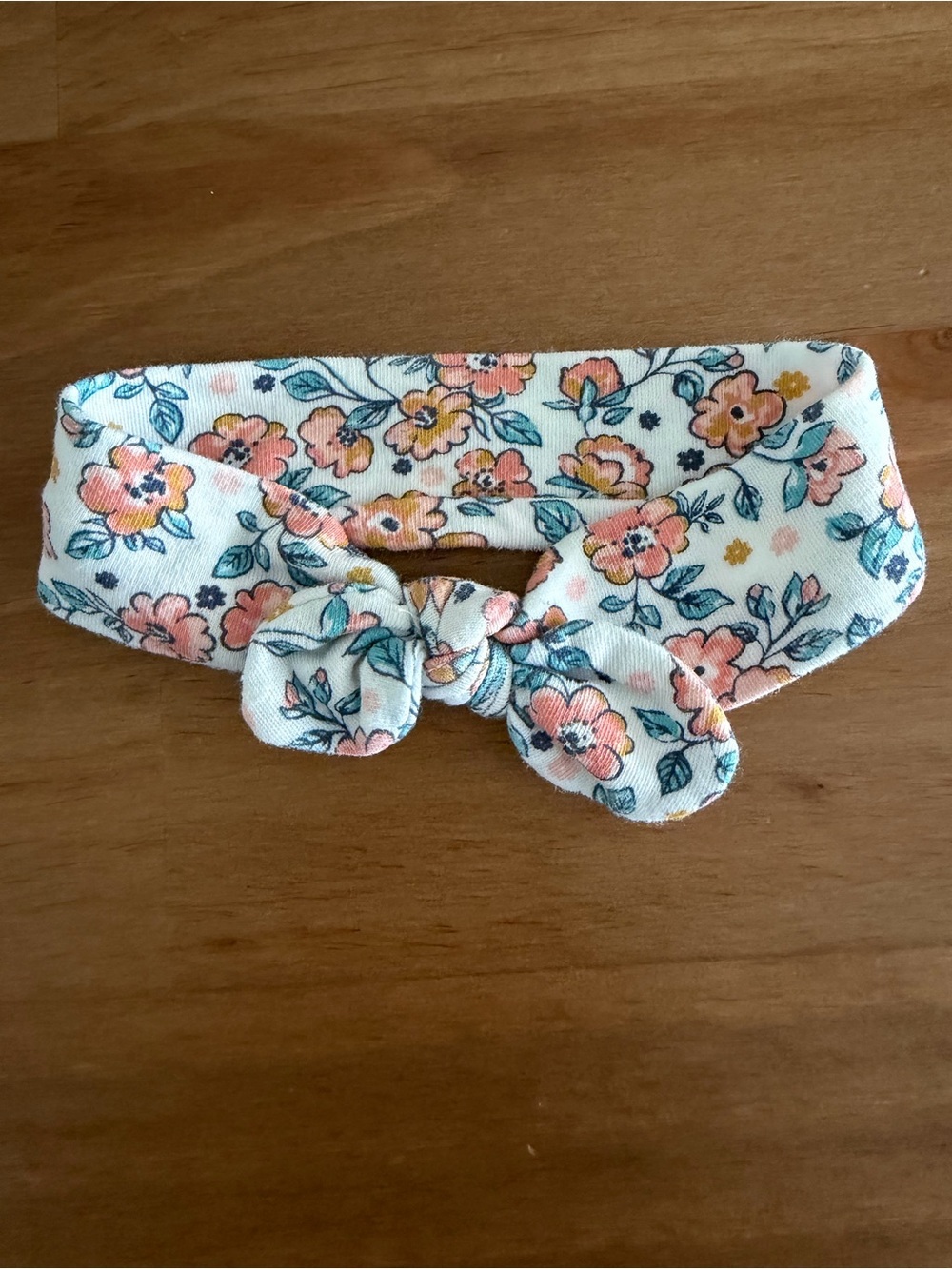 Daisy Fuentes Coral Top and Floral Footed Pants Set with Headband Size 6-9M - Picture 7 of 7
